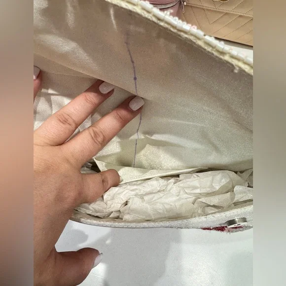 NEW Cherry Print Beaded Handbag - Picture 11 of 16